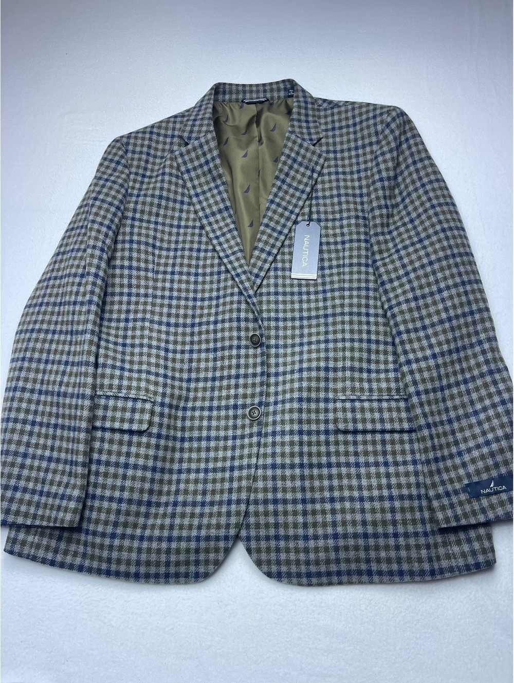 Nautica Modern Fit Men's Sport Coat Blazer Size 48R Plaid